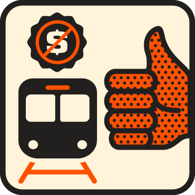 Transit icon representing public transportation